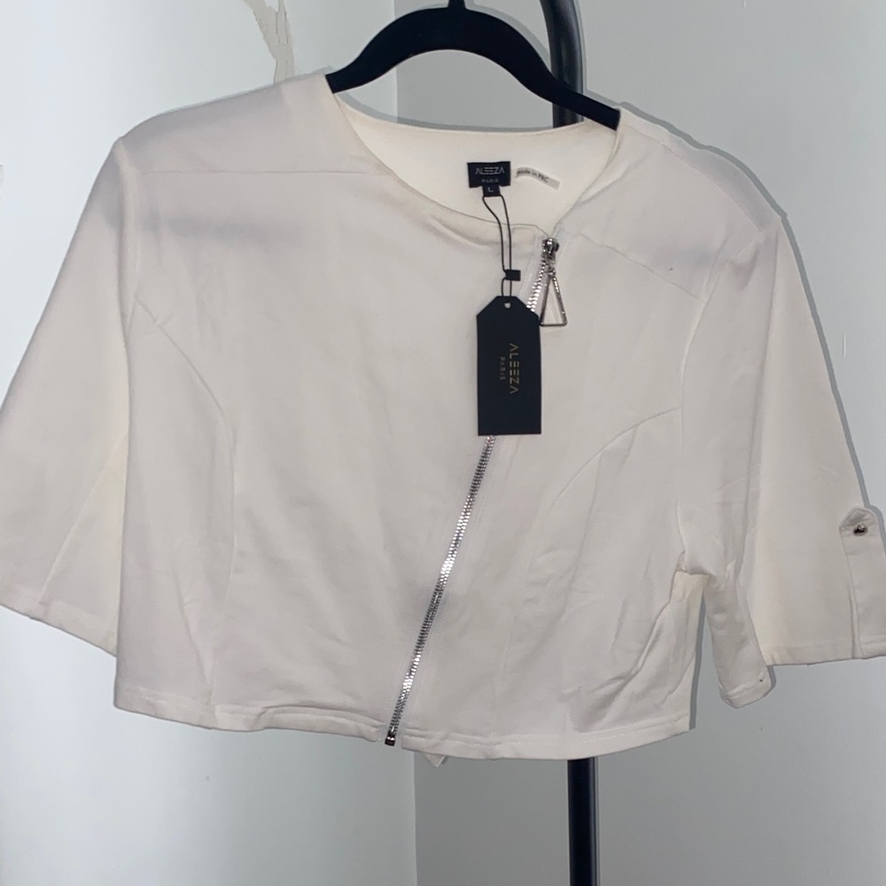 Aleeza Paris White Cropped Jacket